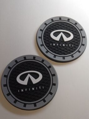 Infinity Car Cup Coasters ( Black and Gray). Set of 2 NWT